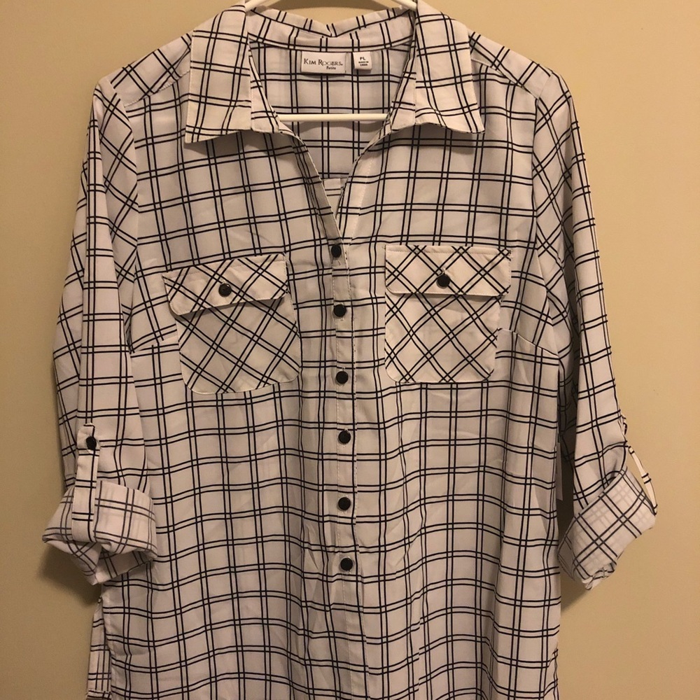 Black and white blouse